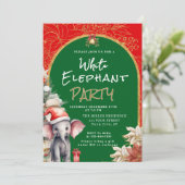 Goud, Wit En Groen Witte Olifant Cadeau Uitwisseli Kaart (Staand voorkant)