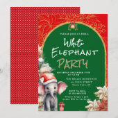 Goud, Wit En Groen Witte Olifant Cadeau Uitwisseli Kaart (Voorkant / Achterkant)