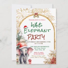 Goud, Wit En Groen Witte Olifant Cadeau Uitwisseli Kaart