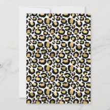 Goud, wit en zwart opgeruimd/cheetah-printkaart