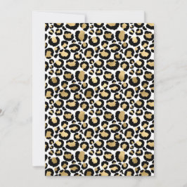 Goud, wit en zwart opgeruimd/cheetah-printkaart feestdagenkaart