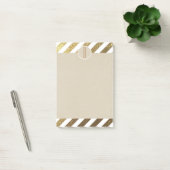 Goud & Wit Folie Strepen Kraft Rustieke Monogram Post-it® Notes (Kantoor)