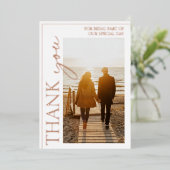 Goud Wit Foto Bruiloft Dank u Roos Folie Uitnodiging (Staand Voorkant)