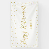 Goud & Wit | Gelukkig Pensioen Feest Banner (Verticaal)