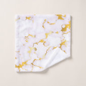 Goud & Wit Gemarmerd Bad Handdoek (Wasdoekje)
