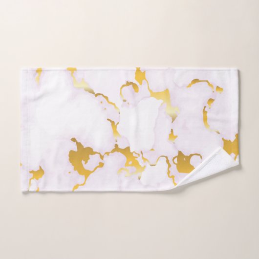 Goud & Wit Gemarmerd Bad Handdoek (Handdoek)