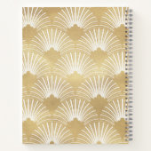 Goud & Wit Geometrisch Art-Deco Patroon Notitieboek (Achterkant)