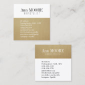 Goud wit gespleten, stijlvolle cover vierkante visitekaartje (Voorkant / Achterkant)