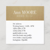 Goud wit gespleten, stijlvolle cover vierkante visitekaartje (Achterkant)