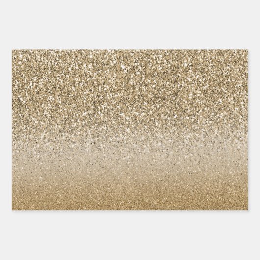 Goud Wit Glam Glitter Inpakpapier Vel (Voorkant 2)