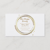 Goud & Wit Glanzend Glimmend Glam Moderne Minimale Visitekaartje (Achterkant)
