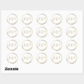 Goud & Wit Glanzende Glam Moderne Minimalistische Ronde Sticker (Vel)