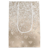 Goud Wit Glitter Diamanten Medium Cadeauzakje (Achterkant)