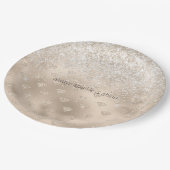 Goud Wit Glitter Diamanten Papieren Bordje (Gekanteld)