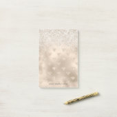 Goud Wit Glitter Diamanten Post-it® Notes (Op bureau)