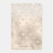 Goud Wit Glitter Diamanten Post-it® Notes (Voorkant)