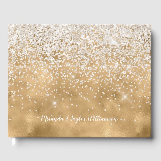 Goud Wit Glitter Gastenboek (Voorkant)