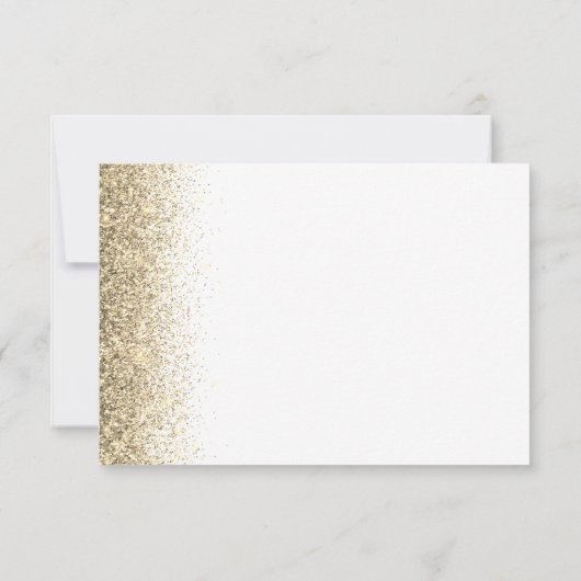 Goud Wit Glitter Script Monogram Girly Bedankkaart (Achterkant)