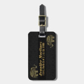 Goud & Wit Glitter & Sparkles Bloemenolifant Bagagelabel (Voorkant verticaal)