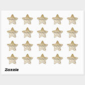 Goud Wit Glitter Zebra Print Sparkle Ster Sticker (Vel)