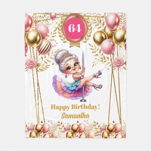 Goud Wit Grappig Oma Deken Gepersonaliseerd (Voorkant)