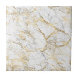 Goud Wit Grijs Marmer Trendy Modern Chique Stijlvo Tegeltje