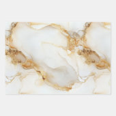 Goud Wit Grijs Marmer Waterverf Verjaardag Hij Zij Inpakpapier Vel (Voorkant)