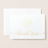 Goud Wit Handgeschreven Harten Klant Dank U Folie Kaarten (Voorkant met envelop)