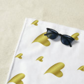 goud, wit, hart, liefde, valentijn, vorm, symbool, strandlaken (In situ)