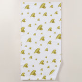 goud, wit, hart, liefde, valentijn, vorm, symbool, strandlaken (Voorkant)