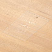 Goud & Wit Hemelse Maan Transparant Huwelijk Acryl Uitnodigingen (Laagn)