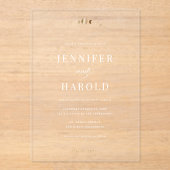 Goud & Wit Hemelse Maan Transparant Huwelijk Acryl Uitnodigingen (Voorkant)