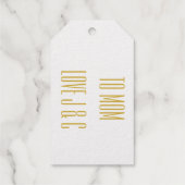 GOUD & WIT INGEWIKKELD VEERPATROON AANGEPASTE TEKS CADEAULABELS (Achterkant)