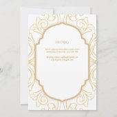 Goud Wit  Katholiek Nuptial Mass Bruiloft Kaart (Achterkant)