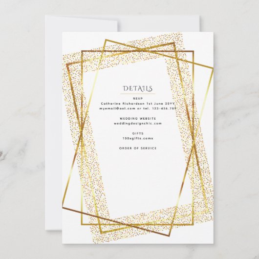 Goud Wit Katholiek Nuptial Mass Bruiloft Kaart (Achterkant)