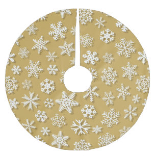 GOUD & WIT KERST SNEEUWVLOK PATRONEN KERSTBOOM ROK