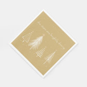 Goud, wit, kerstboomsterren, legante feestdag servet (Hoek)