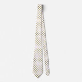 Goud & Wit Klassieke Polka Dots Patroon Stropdas (Voorkant)