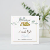 Goud Wit Kleur Floral Minimalistisch Vrijgezellenf Kaart (Staand voorkant)