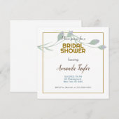 Goud Wit Kleur Floral Minimalistisch Vrijgezellenf Save The Date (Voorkant / Achterkant)