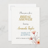 Goud Wit Kleur Minimalistisch Vrijgezellenfeest Aankondigingskaart (Voorkant / Achterkant)