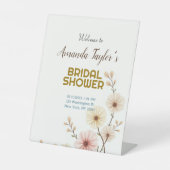 Goud Wit Kleur Minimalistisch Vrijgezellenfeest Reclamebord Met Voetstuk (Voorkant)