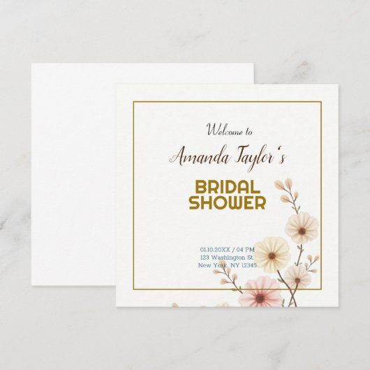 Goud Wit Kleur Minimalistisch Vrijgezellenfeest Save The Date (Voorkant / Achterkant)