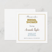 Goud Wit Kleur Minimalistisch Vrijgezellenfeest Save The Date (Voorkant / Achterkant)