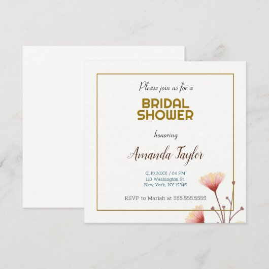 Goud Wit Kleur Minimalistisch Vrijgezellenfeest Save The Date (Voorkant / Achterkant)