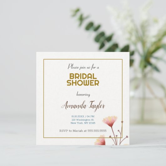 Goud Wit Kleur Minimalistisch Vrijgezellenfeest Save The Date (Staand voorkant)