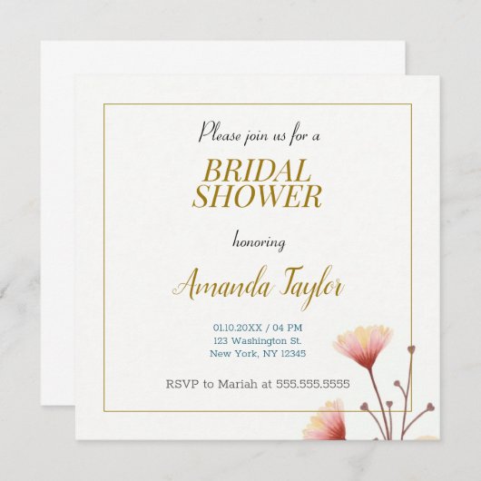 Goud Wit Kleur Minimalistisch Vrijgezellenfeest Save The Date (Voorkant / Achterkant)