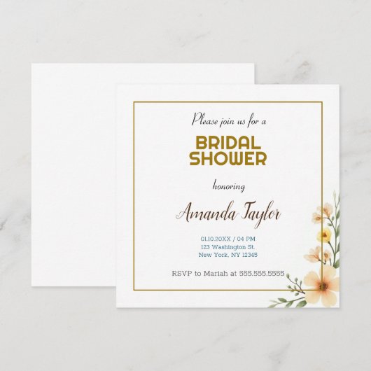 Goud Wit Kleur Minimalistisch Vrijgezellenfeest Save The Date (Voorkant / Achterkant)