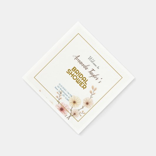 Goud Wit Kleur Minimalistisch Vrijgezellenfeest Servet (Hoek)