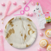 Goud Wit Koeienhuid Papieren Bordje (Feest)